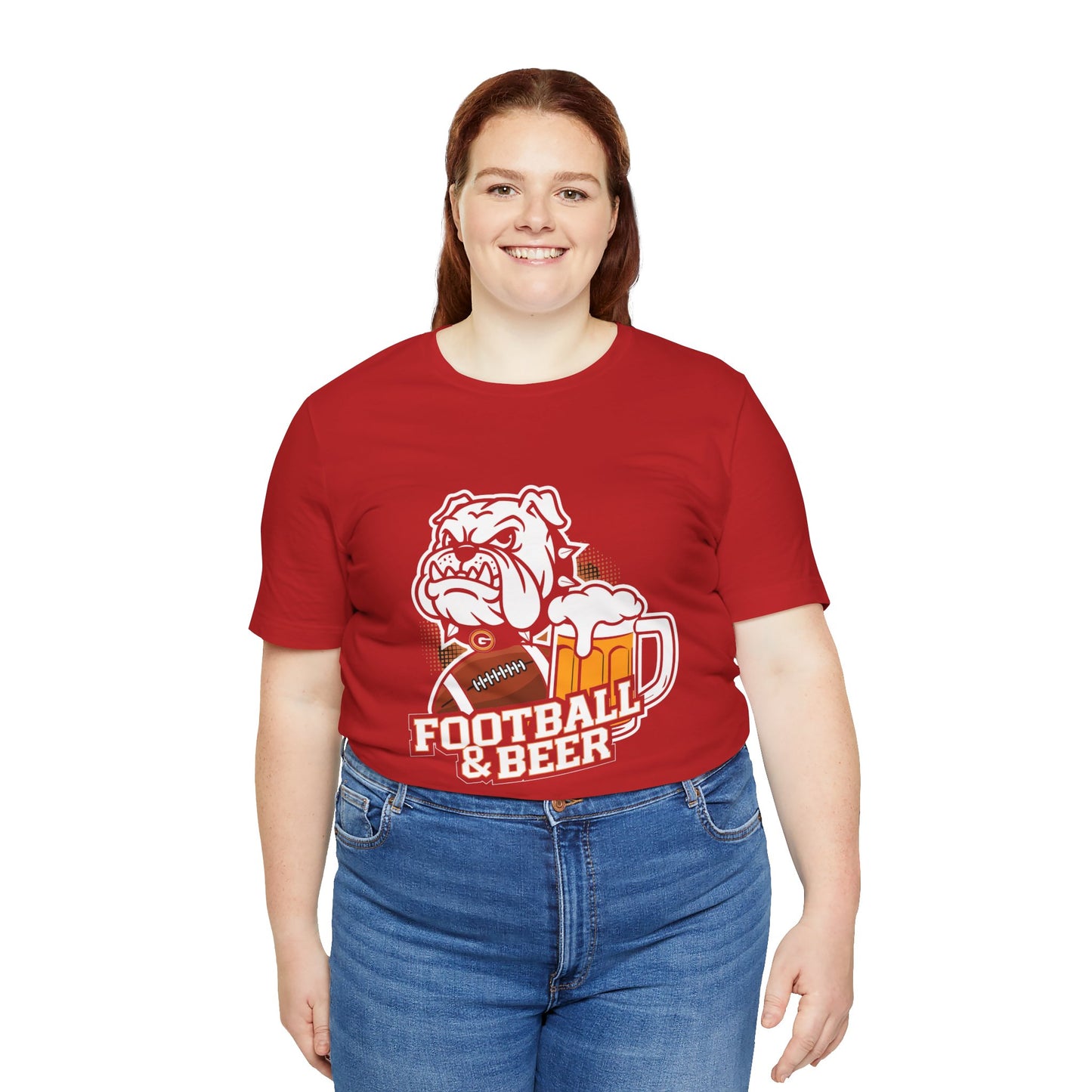 Football & Beer Unisex Short Sleeve Tee - Perfect for Game Day Celebrations