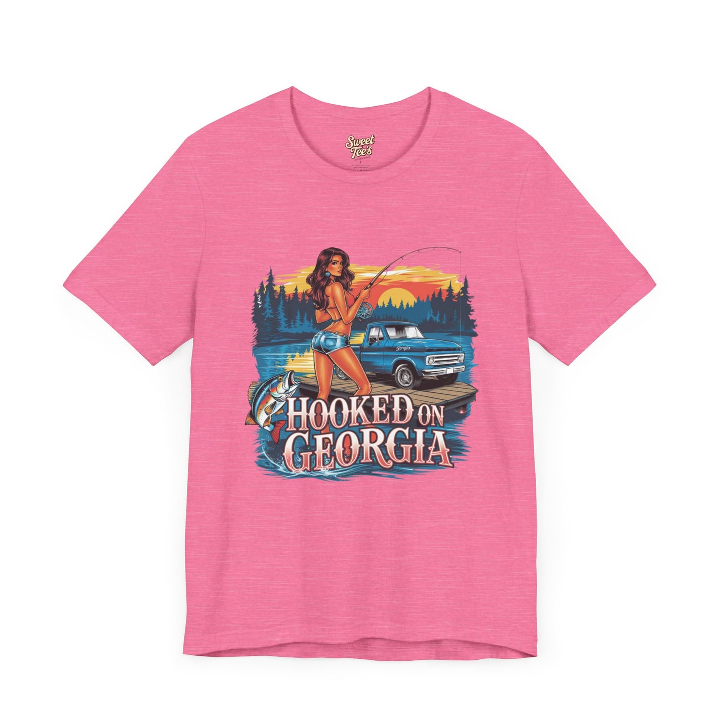 Hooked on Georgia Vintage Fishing Tee - Unisex Jersey Short Sleeve