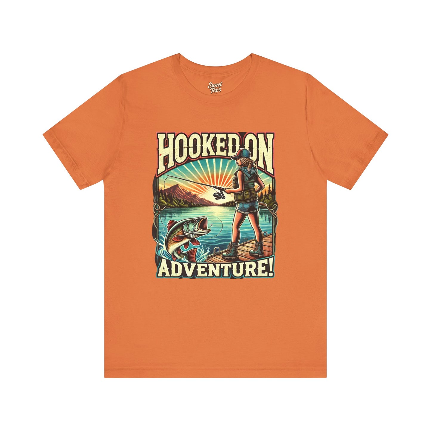 Hooked on Adventure Unisex Jersey Tee - Retro Fishing Graphic Shirt