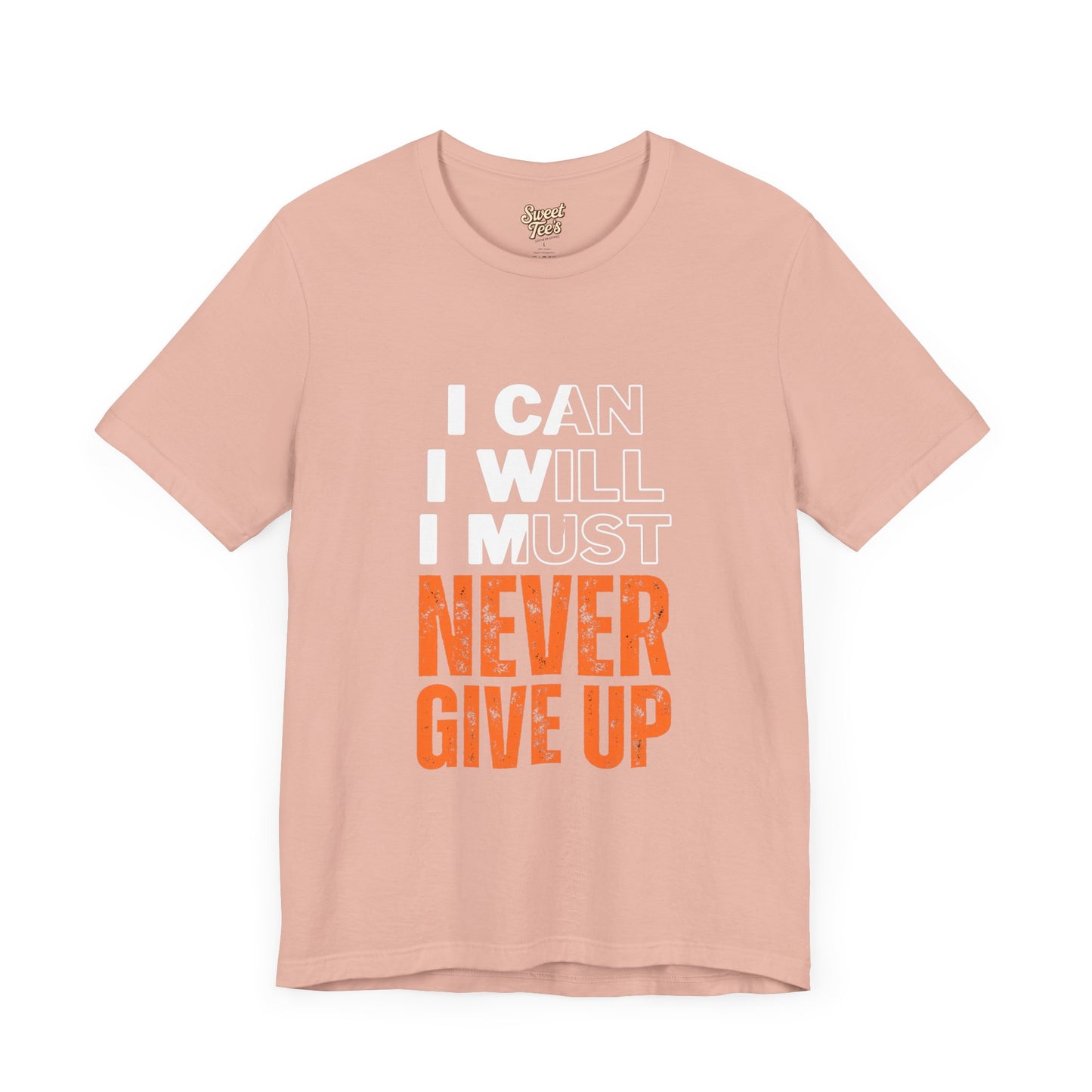 Motivational Unisex Jersey Tee - 'Never Give Up' Statement Shirt