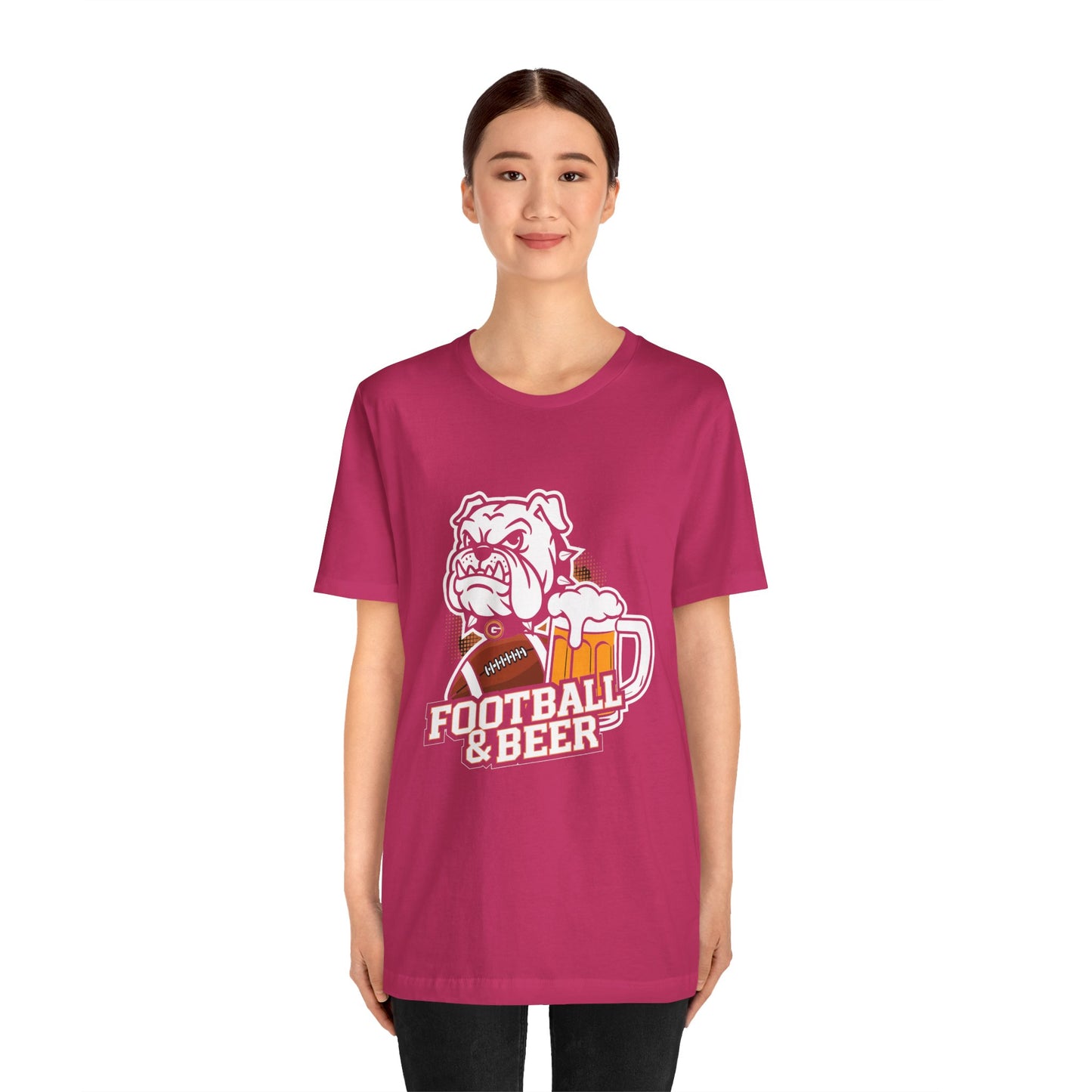 Football & Beer Unisex Short Sleeve Tee - Perfect for Game Day Celebrations
