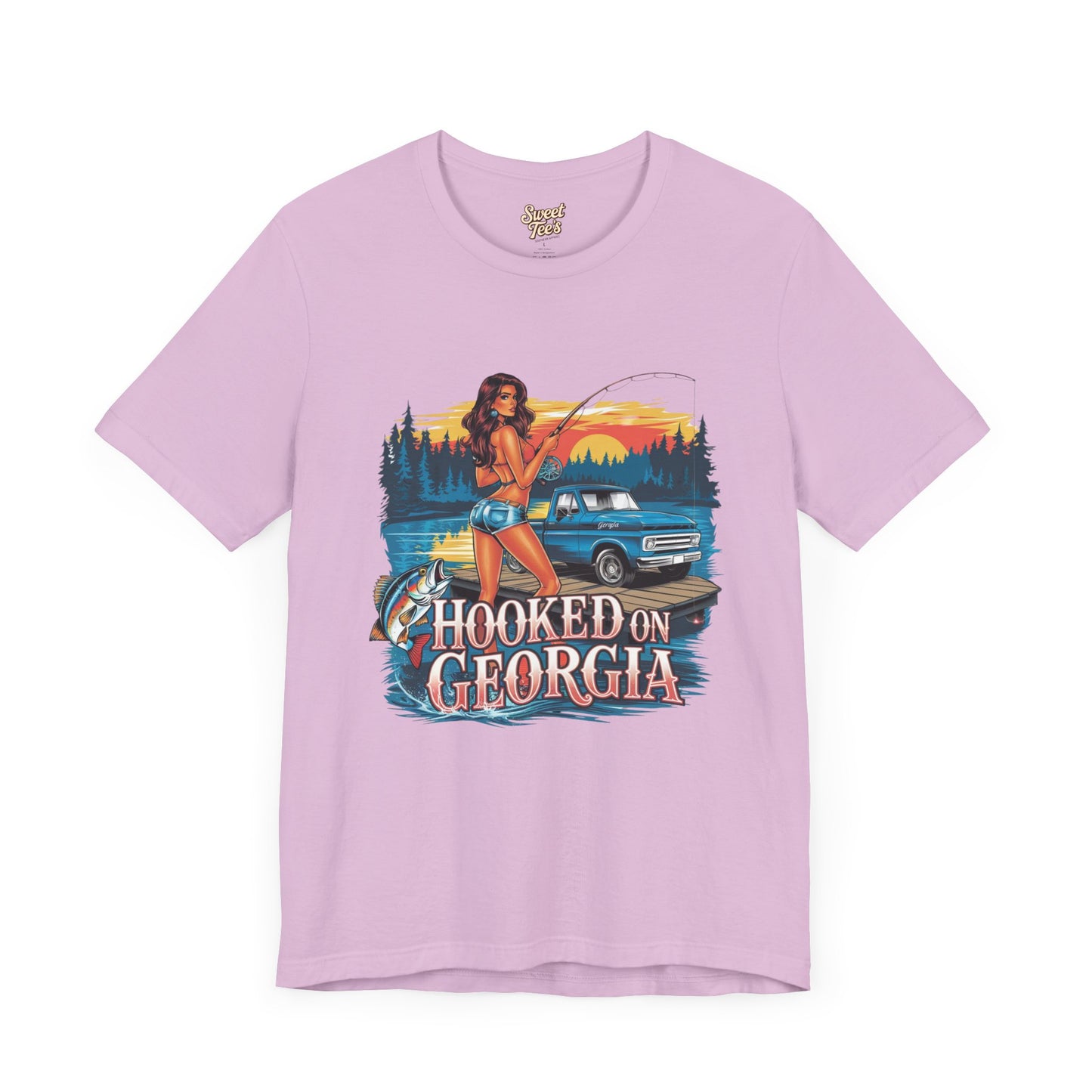 Hooked on Georgia Vintage Fishing Tee - Unisex Jersey Short Sleeve