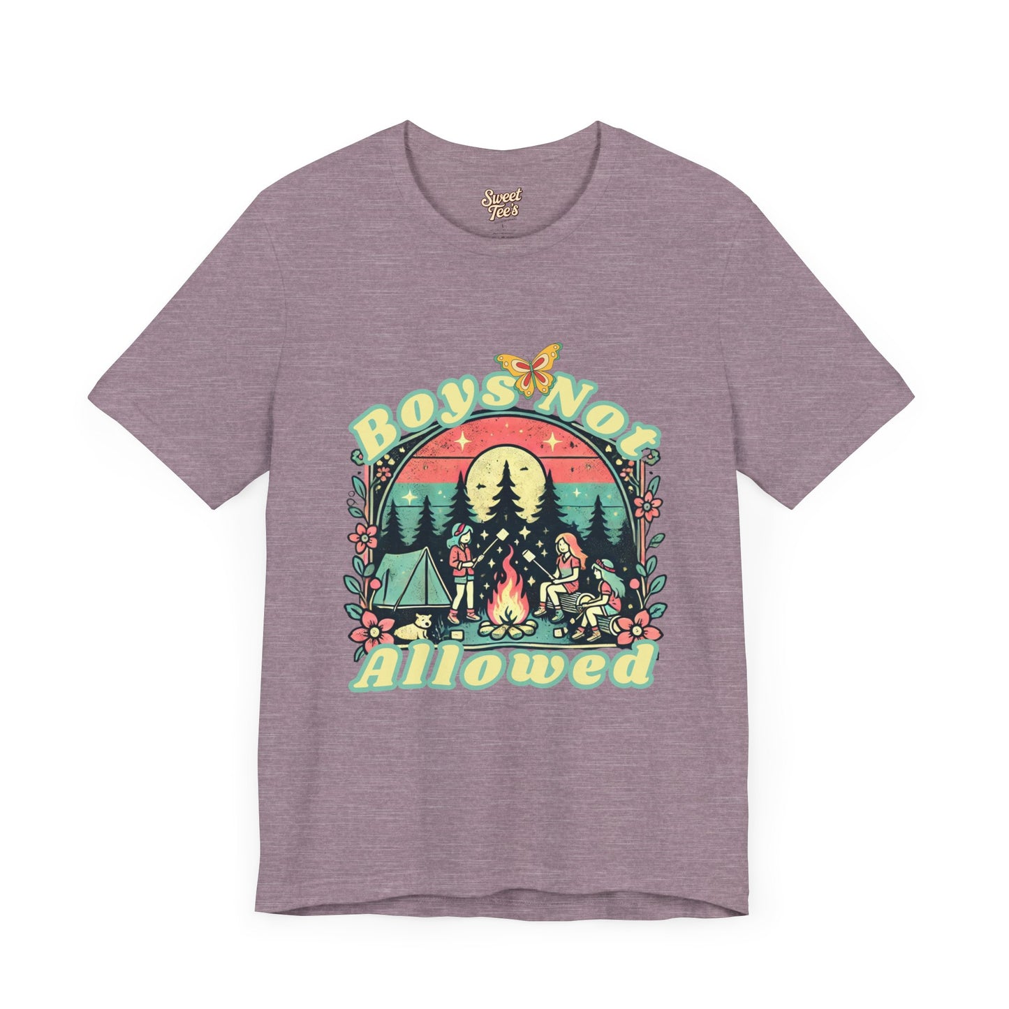 Boys Not Allowed Campfire Tee - Unisex Short Sleeve Shirt for Outdoor Lovers