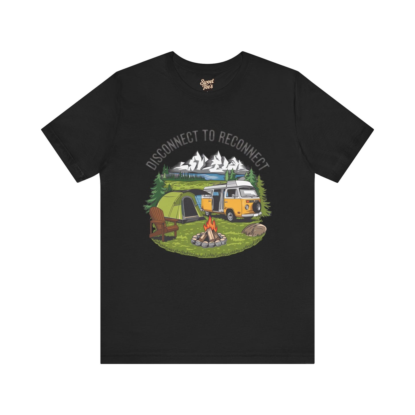 Disconnect to Reconnect Camping Tee - Unisex Jersey Short Sleeve Shirt