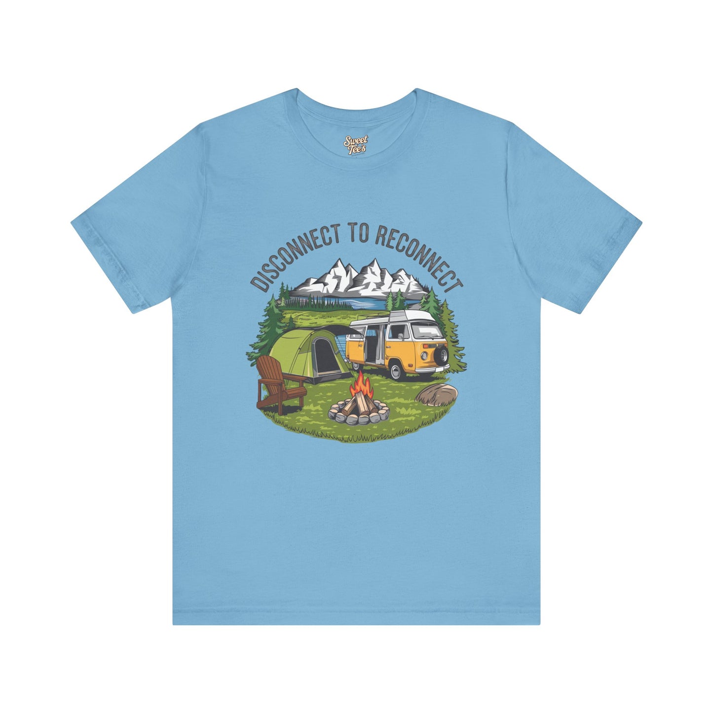 Disconnect to Reconnect Camping Tee - Unisex Jersey Short Sleeve Shirt