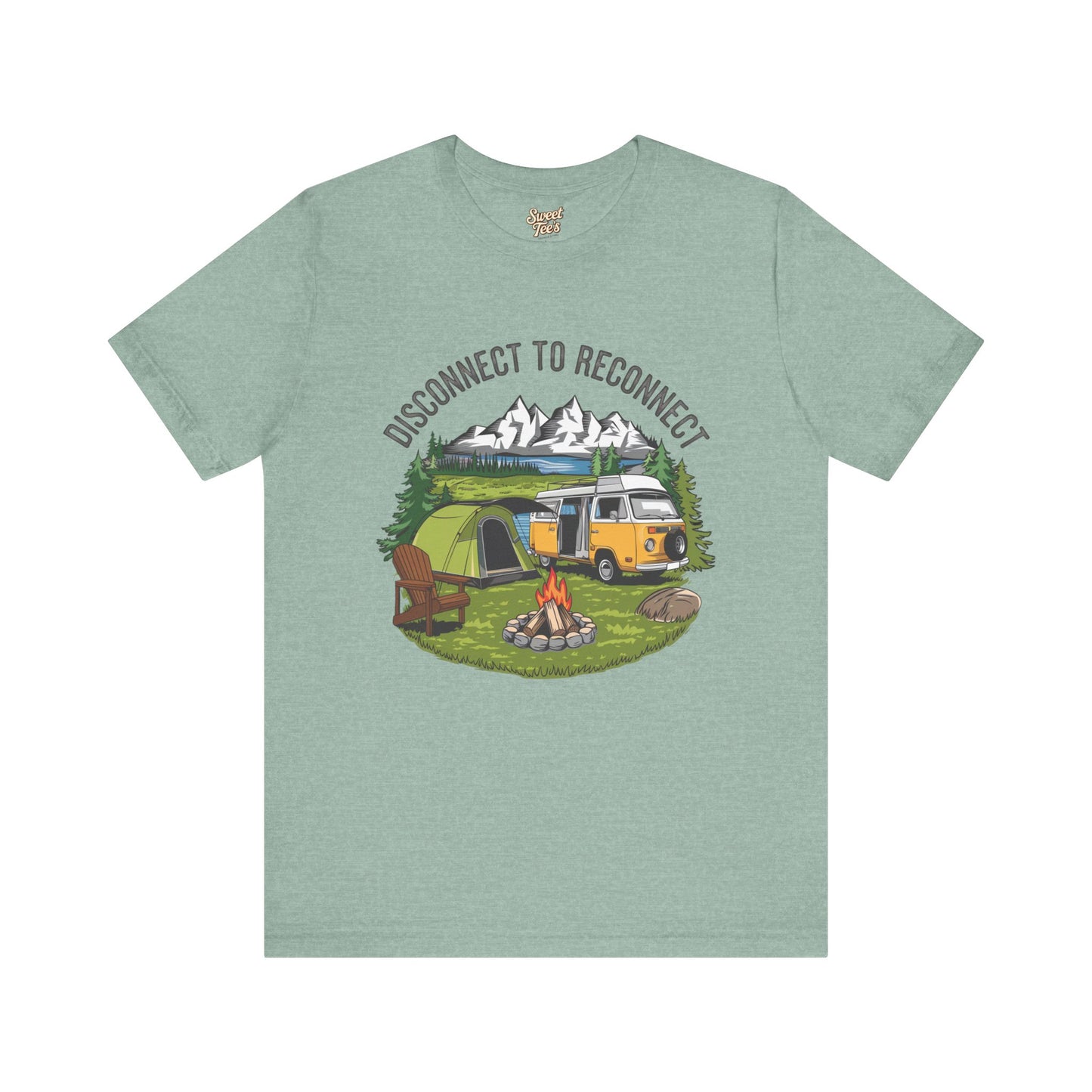 Disconnect to Reconnect Camping Tee - Unisex Jersey Short Sleeve Shirt