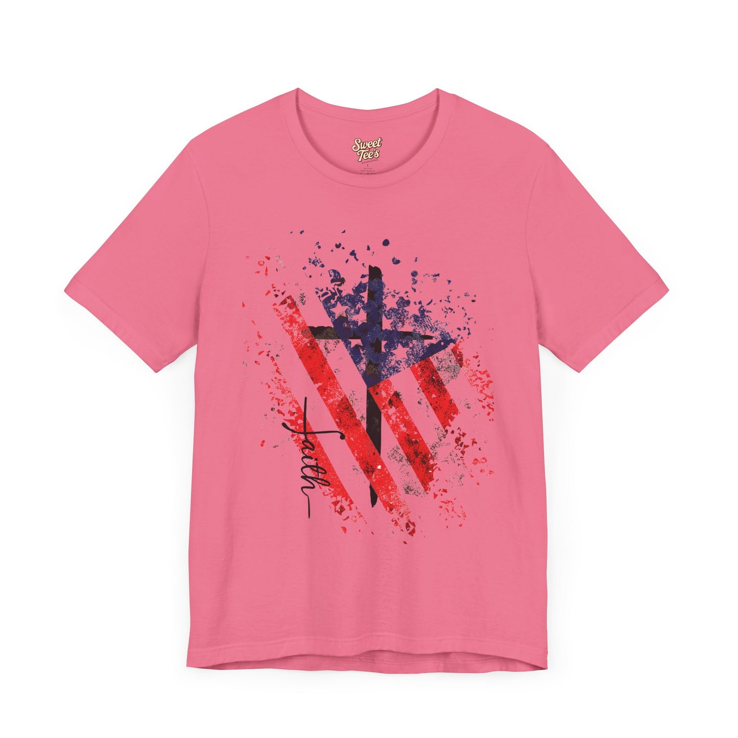 Patriotic Heart Unisex Tee - Red, White, and Blue Design