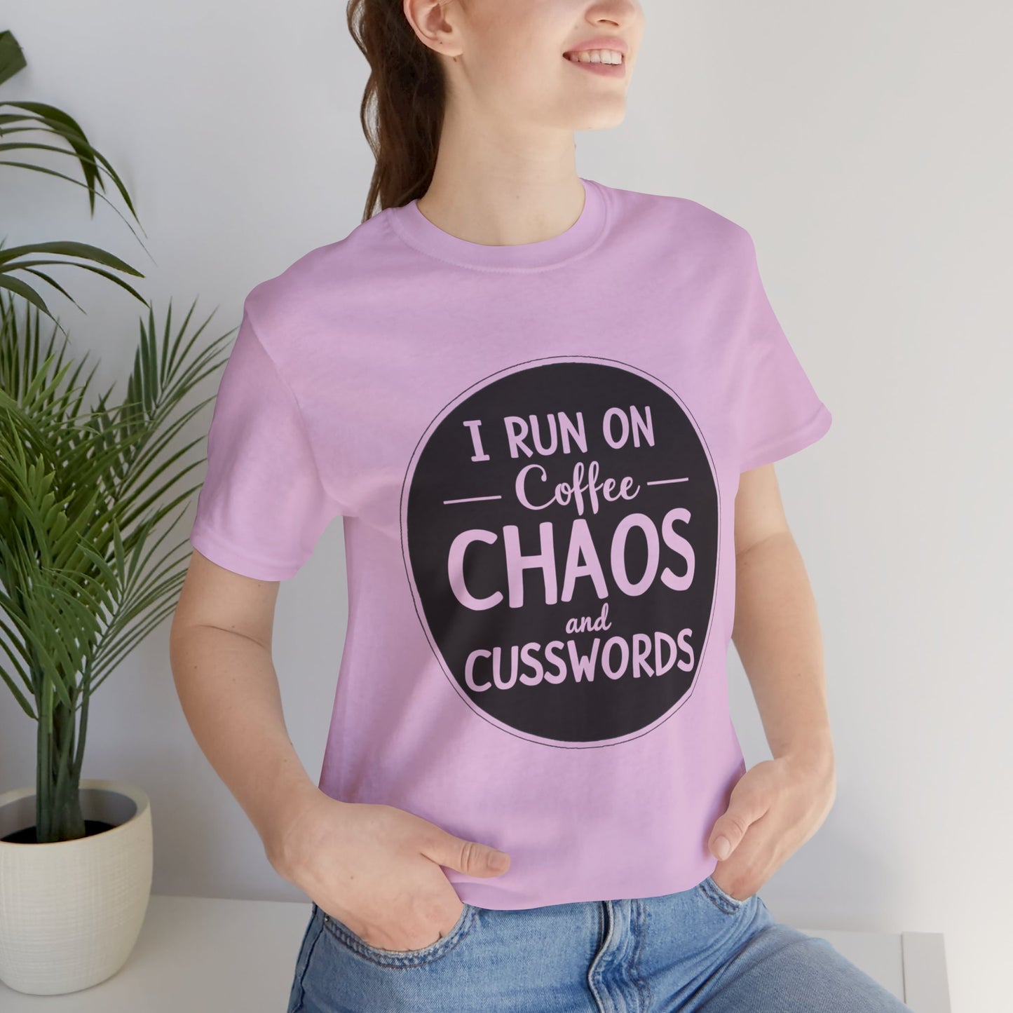 I Run on Coffee Chaos and Cusswords Unisex Tee - Funny Coffee Lover Shirt