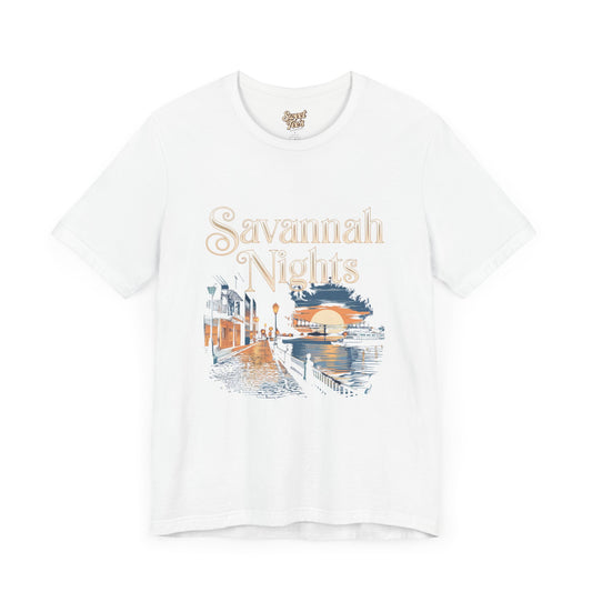 Savannah Nights Unisex Jersey Tee - Relaxed Fit, Summer Vibe Graphic T-Shirt