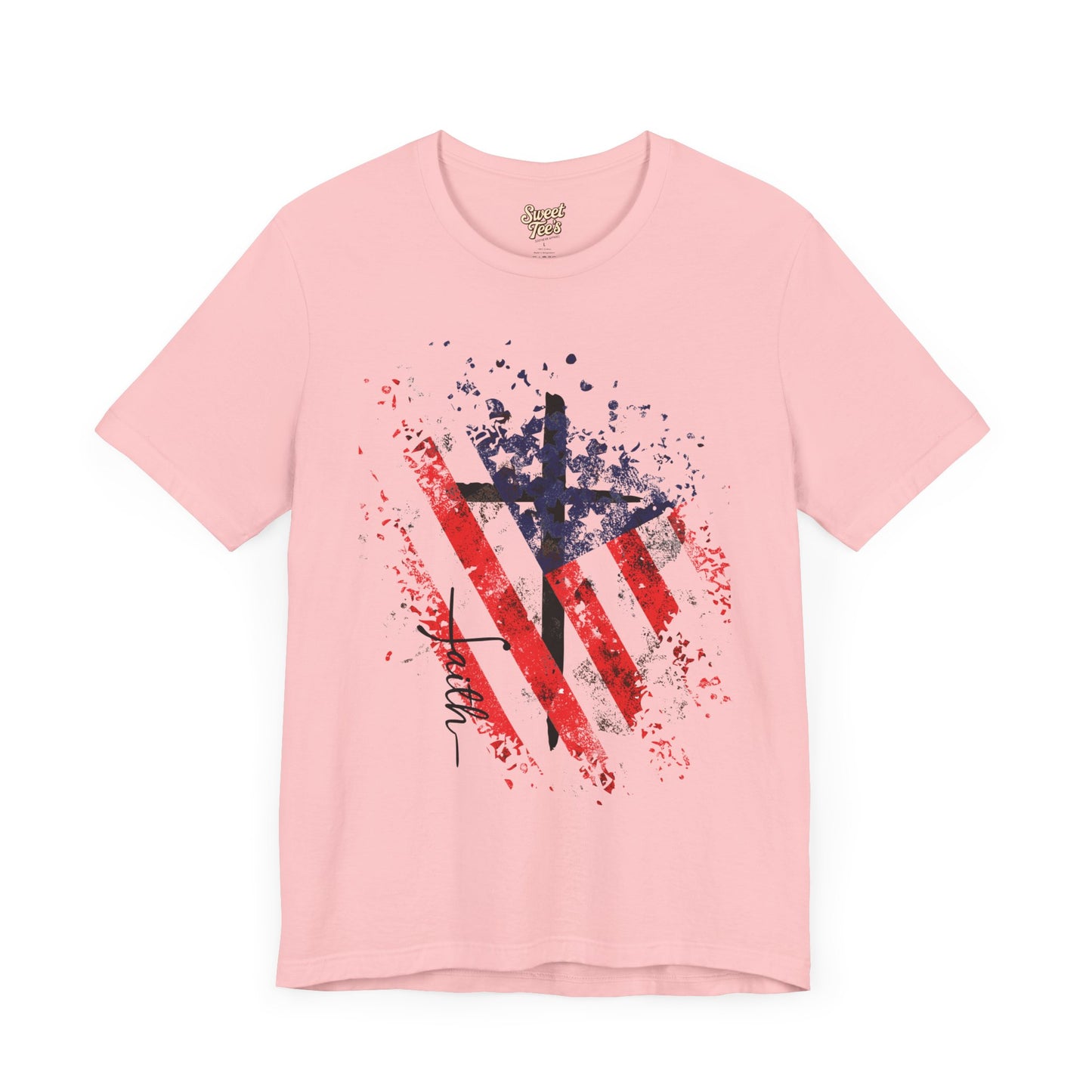 Patriotic Heart Unisex Tee - Red, White, and Blue Design