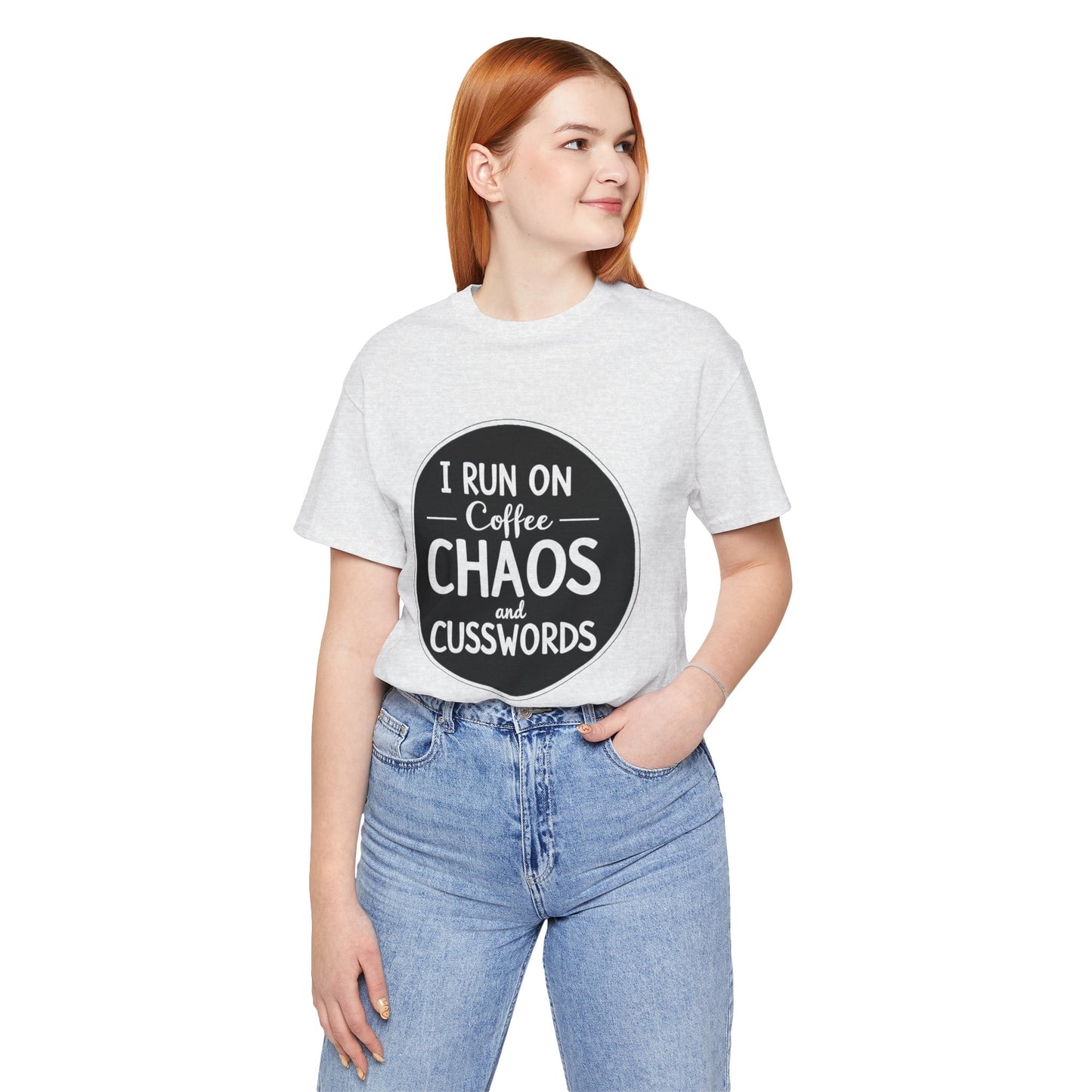 I Run on Coffee Chaos and Cusswords Unisex Tee - Funny Coffee Lover Shirt