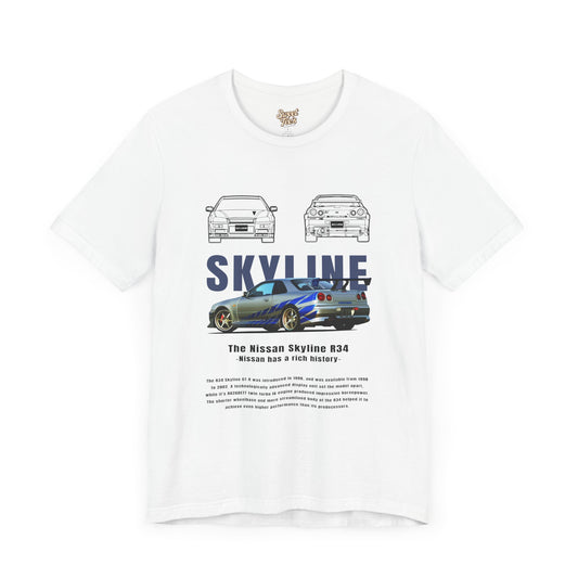 Skyline R34 Unisex Jersey Tee - Perfect for Car Enthusiasts