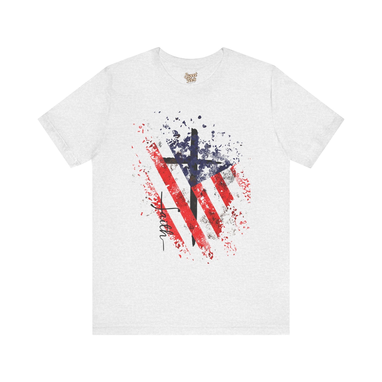 Patriotic Heart Unisex Tee - Red, White, and Blue Design