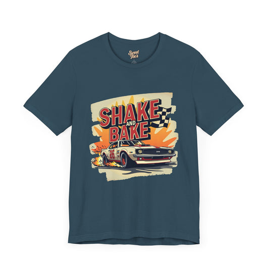 Vintage Car Racing "Shake and Bake" Unisex Tee - Perfect for Car Enthusiasts