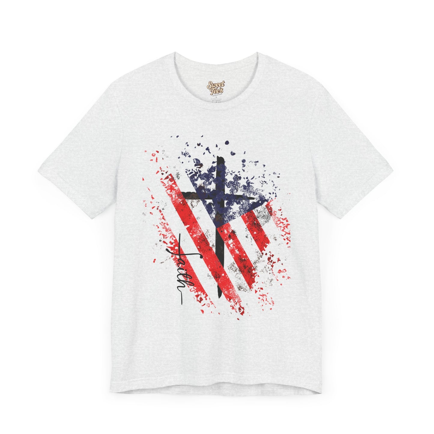 Patriotic Heart Unisex Tee - Red, White, and Blue Design