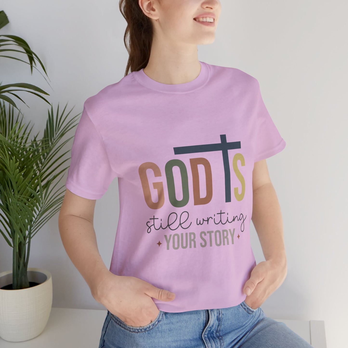 Inspirational Christian T-Shirt – 'God's Still Writing Your Story'