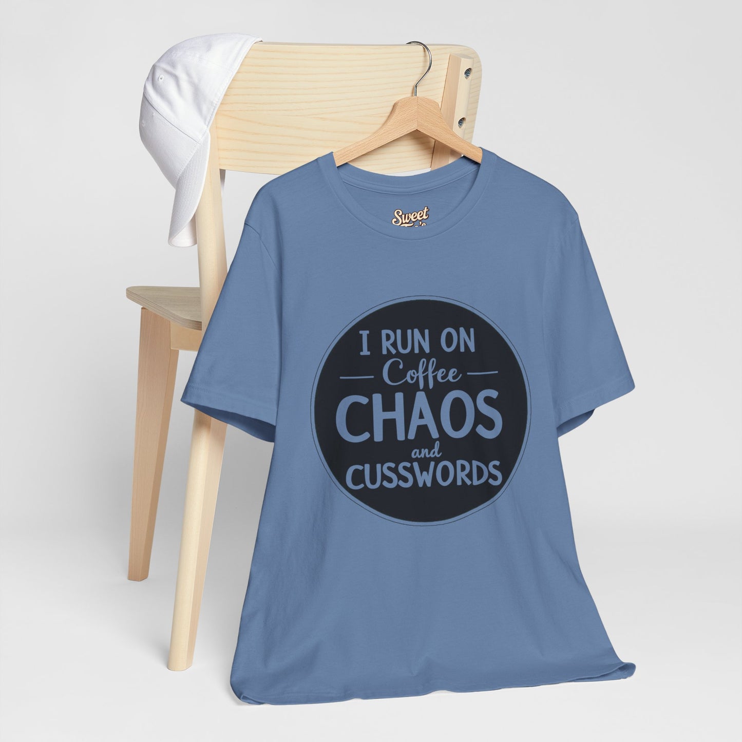 I Run on Coffee Chaos and Cusswords Unisex Tee - Funny Coffee Lover Shirt