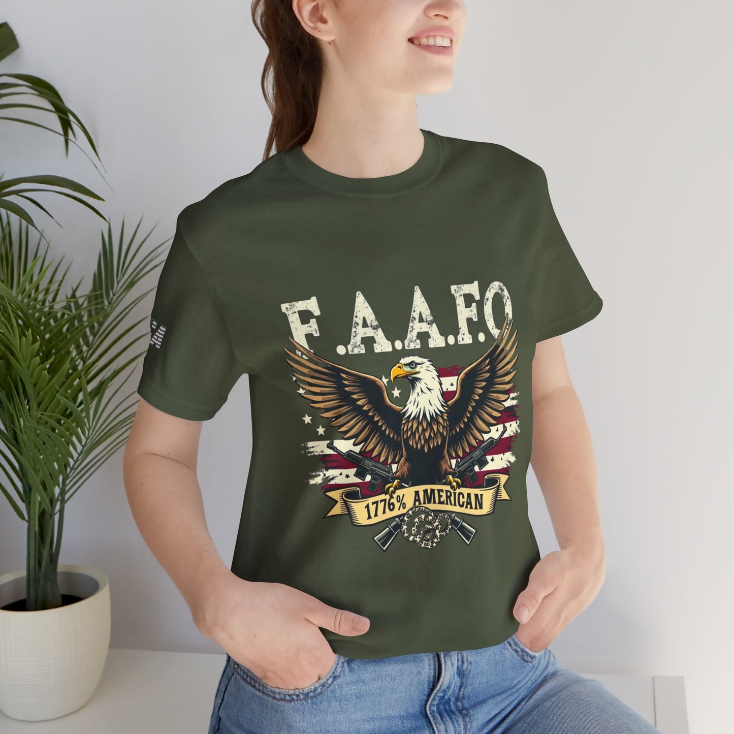 Patriotic Eagle Graphic Tee - F.A.A.F.O. 1776 American