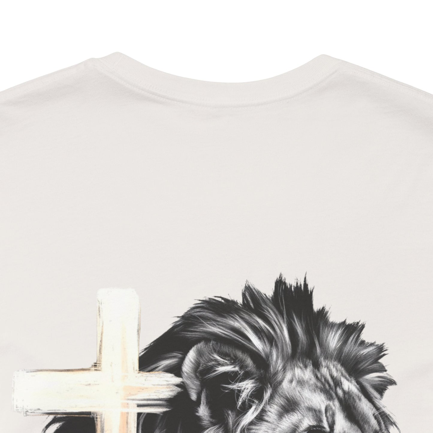 Fear Nothing Graphic Tee - Unisex Jersey Short Sleeve T-Shirt with Lion & Cross Design