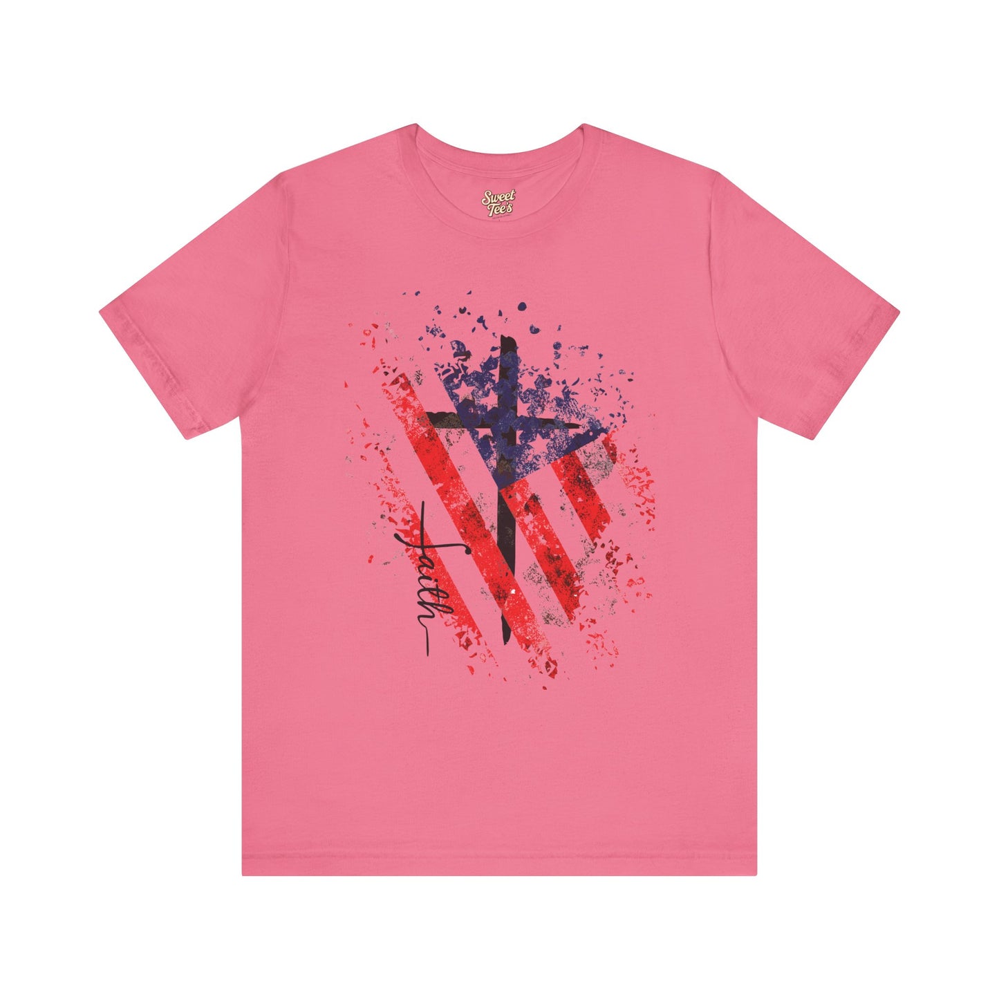 Patriotic Heart Unisex Tee - Red, White, and Blue Design