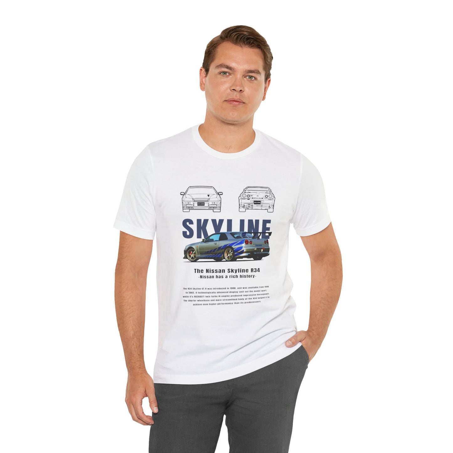 Skyline R34 Unisex Jersey Tee - Perfect for Car Enthusiasts