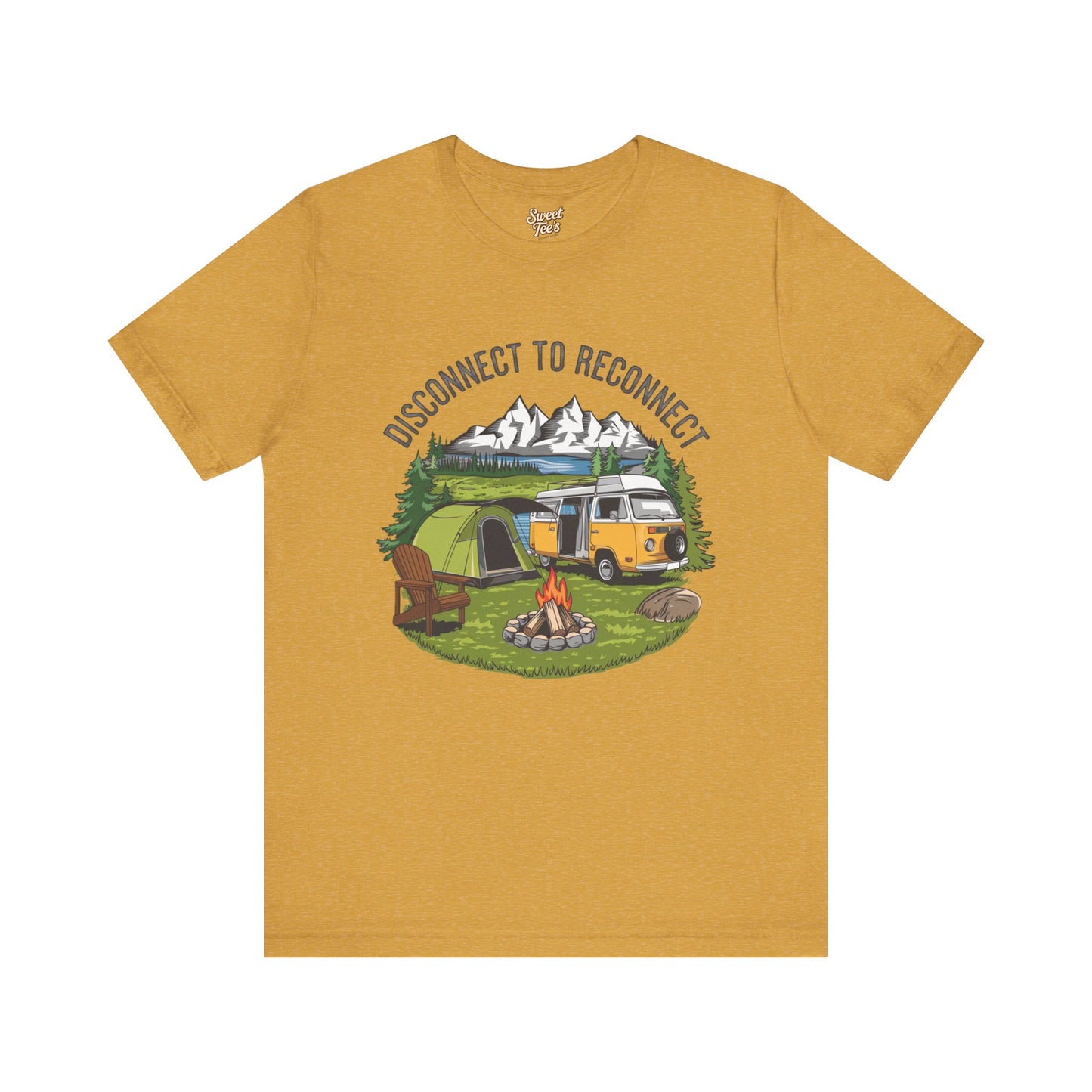 Disconnect to Reconnect Camping Tee - Unisex Jersey Short Sleeve Shirt