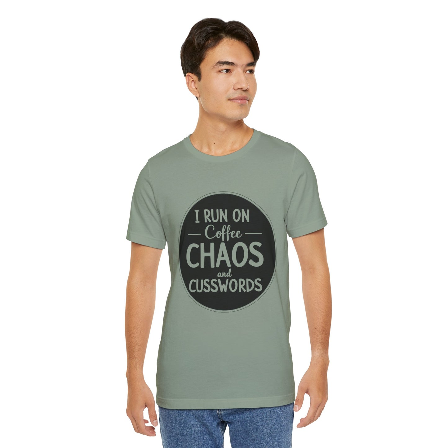 I Run on Coffee Chaos and Cusswords Unisex Tee - Funny Coffee Lover Shirt