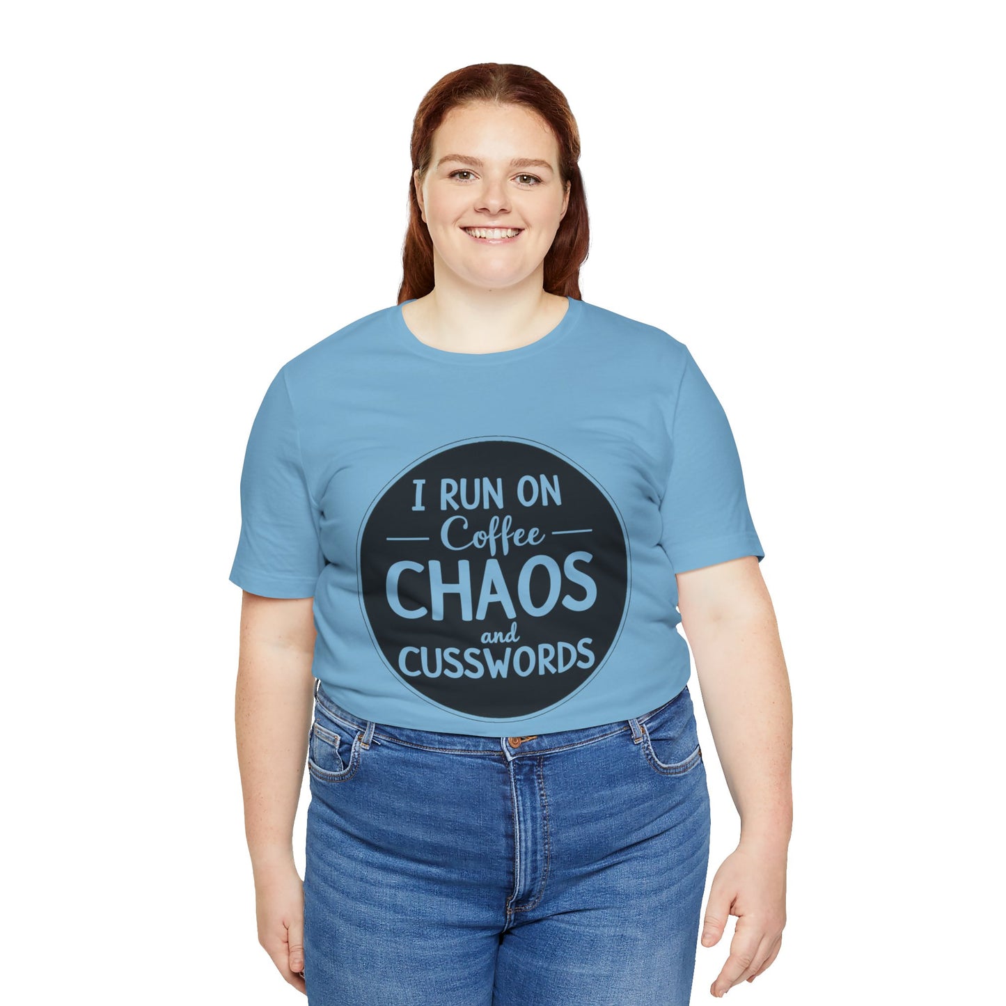 I Run on Coffee Chaos and Cusswords Unisex Tee - Funny Coffee Lover Shirt