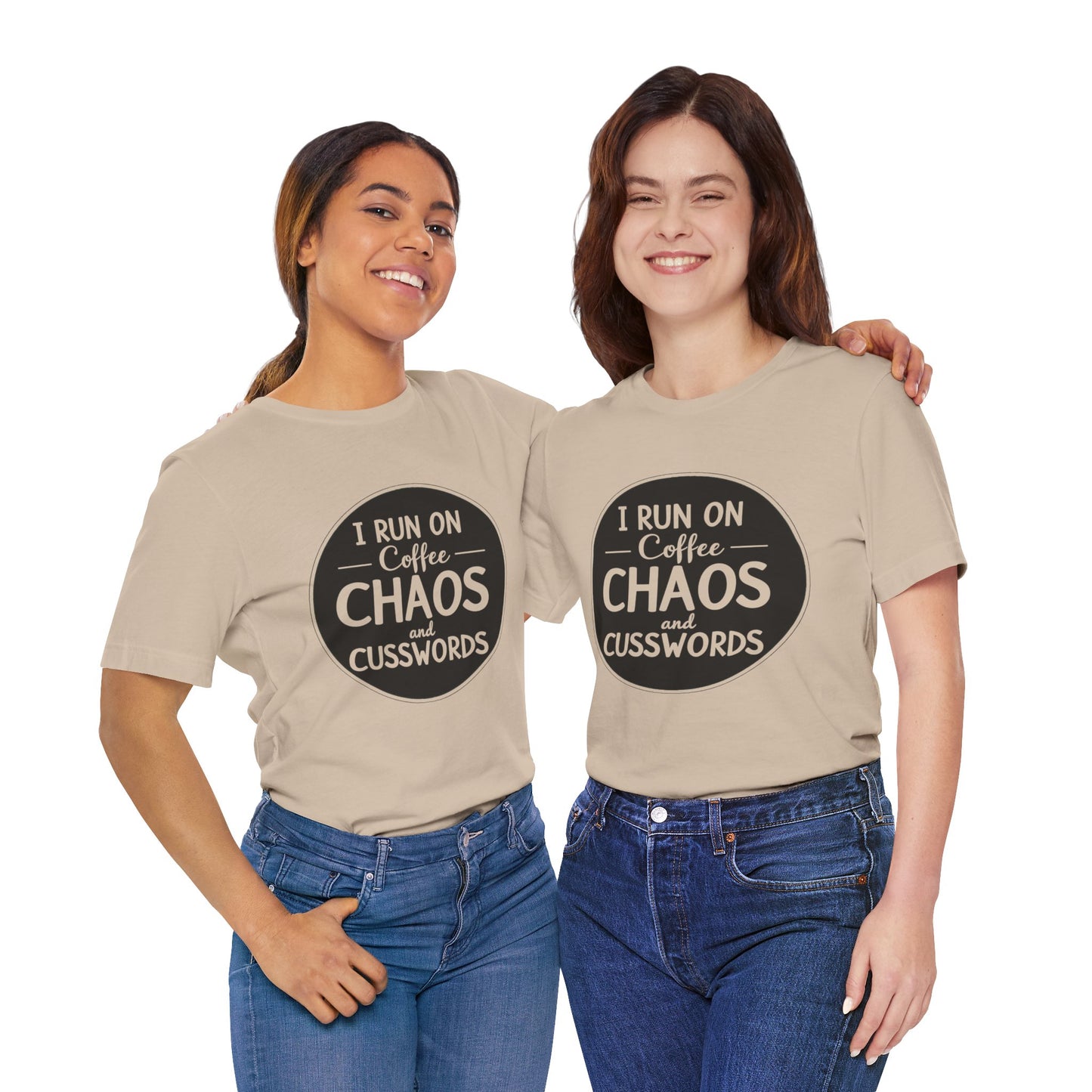 I Run on Coffee Chaos and Cusswords Unisex Tee - Funny Coffee Lover Shirt