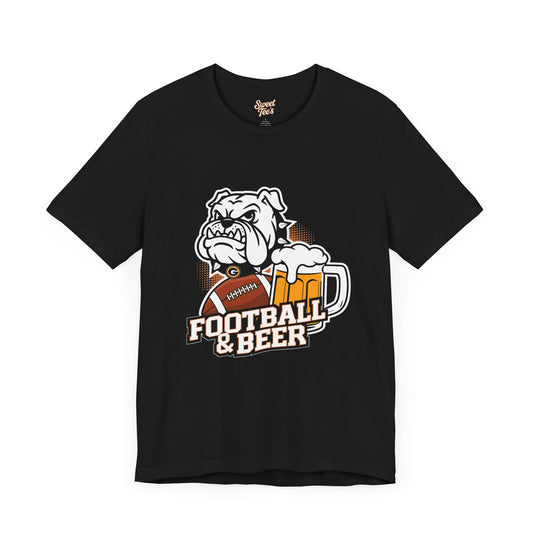 Football & Beer Unisex Short Sleeve Tee - Perfect for Game Day Celebrations