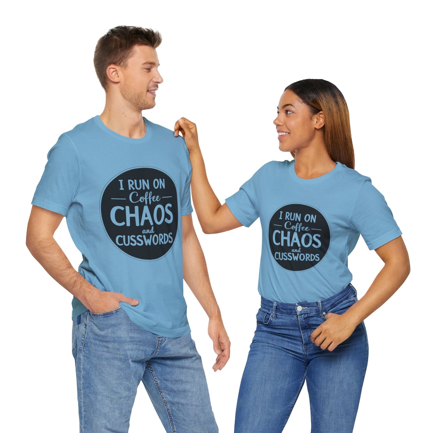 I Run on Coffee Chaos and Cusswords Unisex Tee - Funny Coffee Lover Shirt