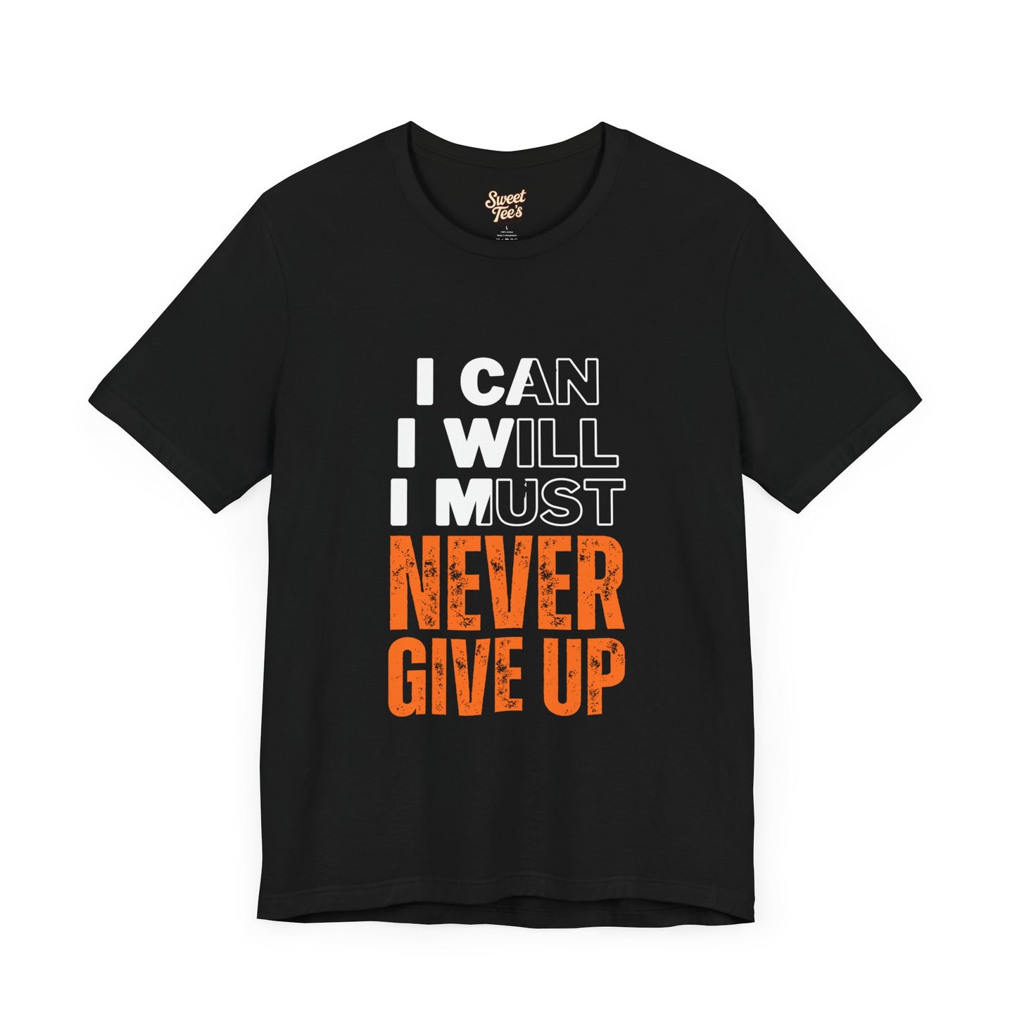 Motivational Unisex Jersey Tee - 'Never Give Up' Statement Shirt