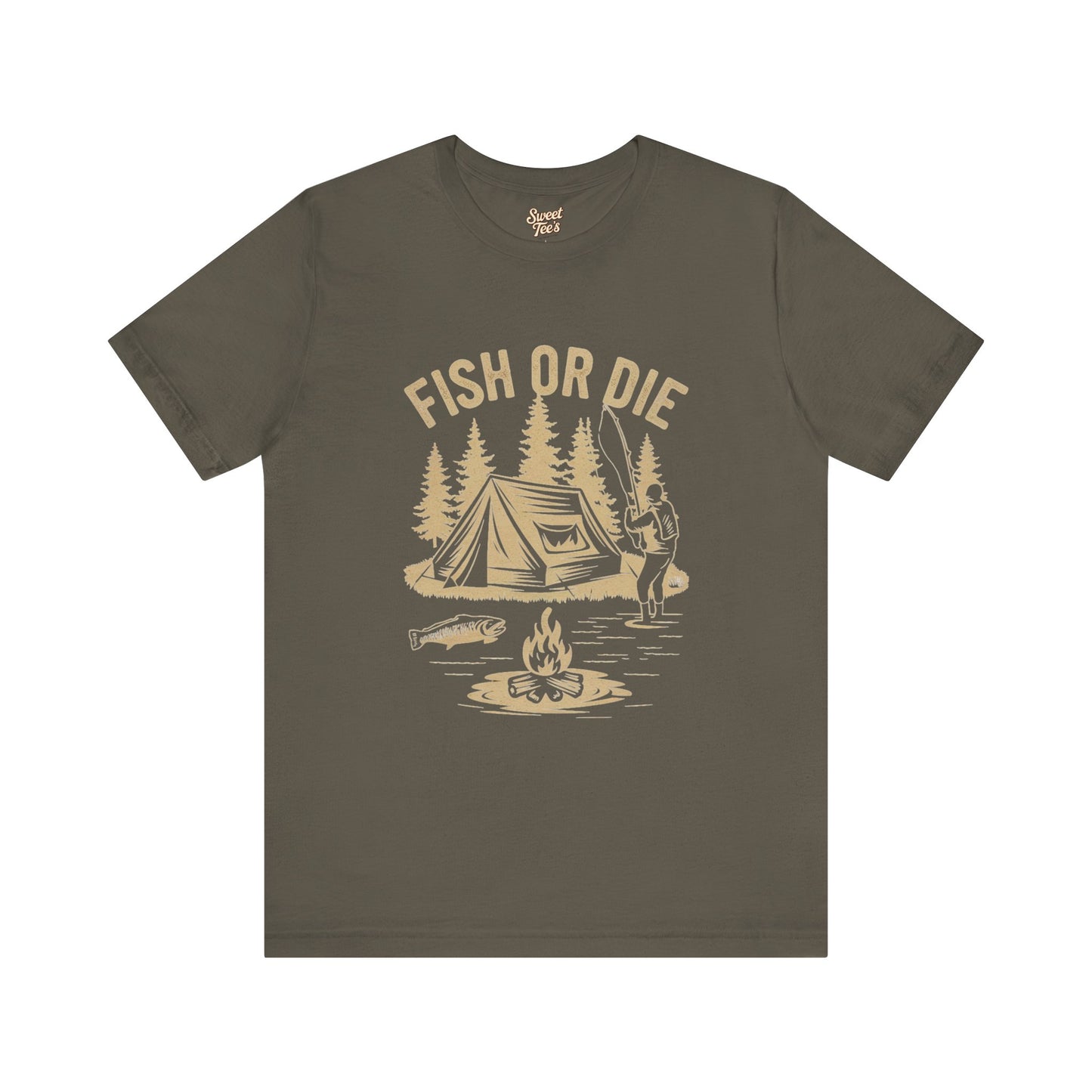 Fish or Die Outdoor Unisex Tee - Perfect for Camping and Fishing Enthusiasts