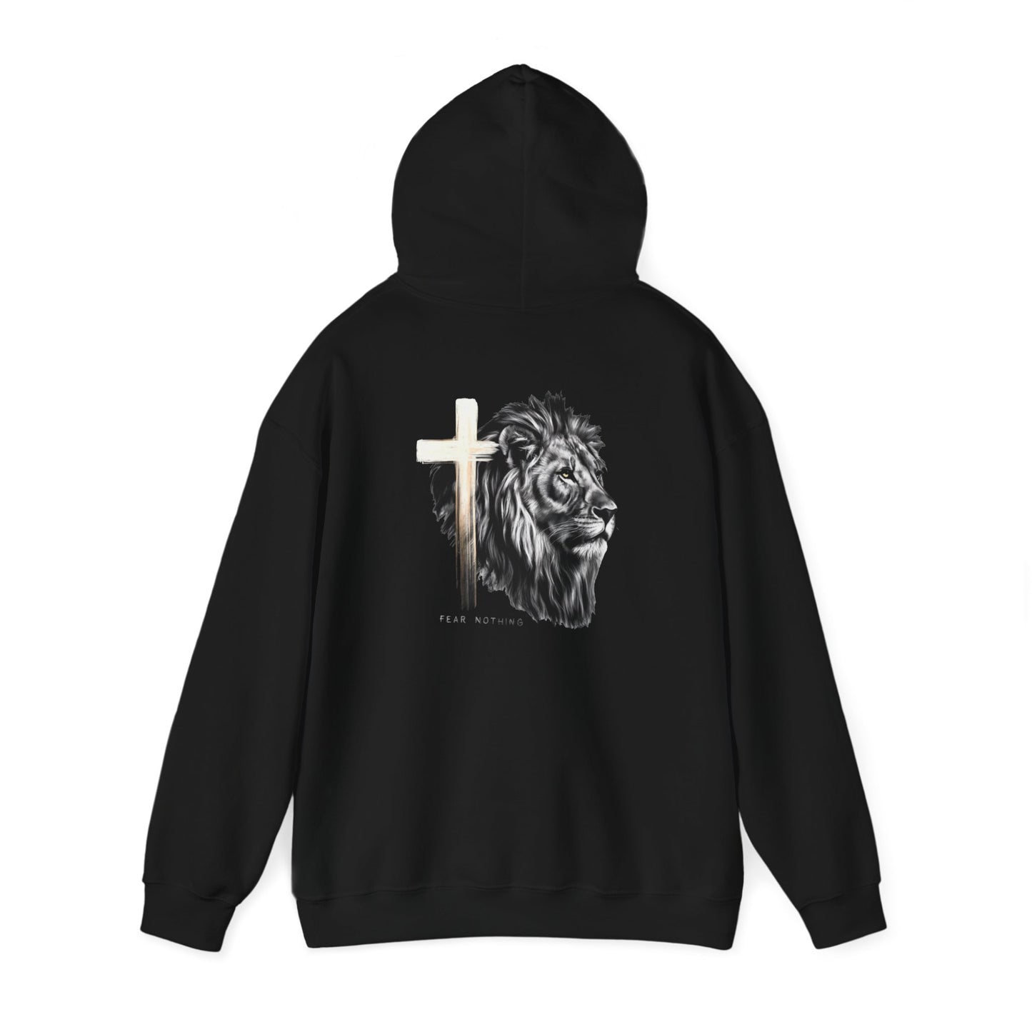 Fear Nothing Lion Cross Hoodie | Unisex Heavy Blend Sweatshirt