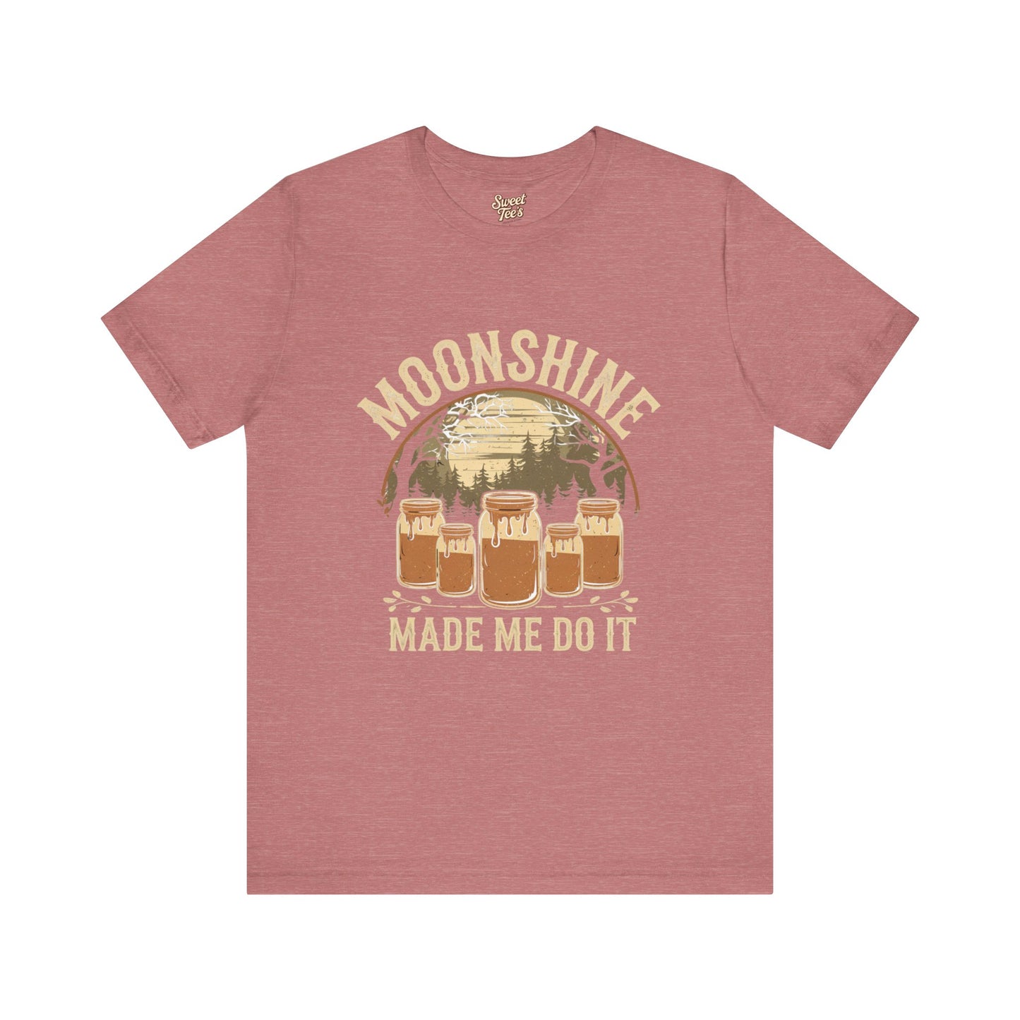 Moonshine Made Me Do It Unisex Jersey Tee - Casual Summer Shirt for Beer Lovers