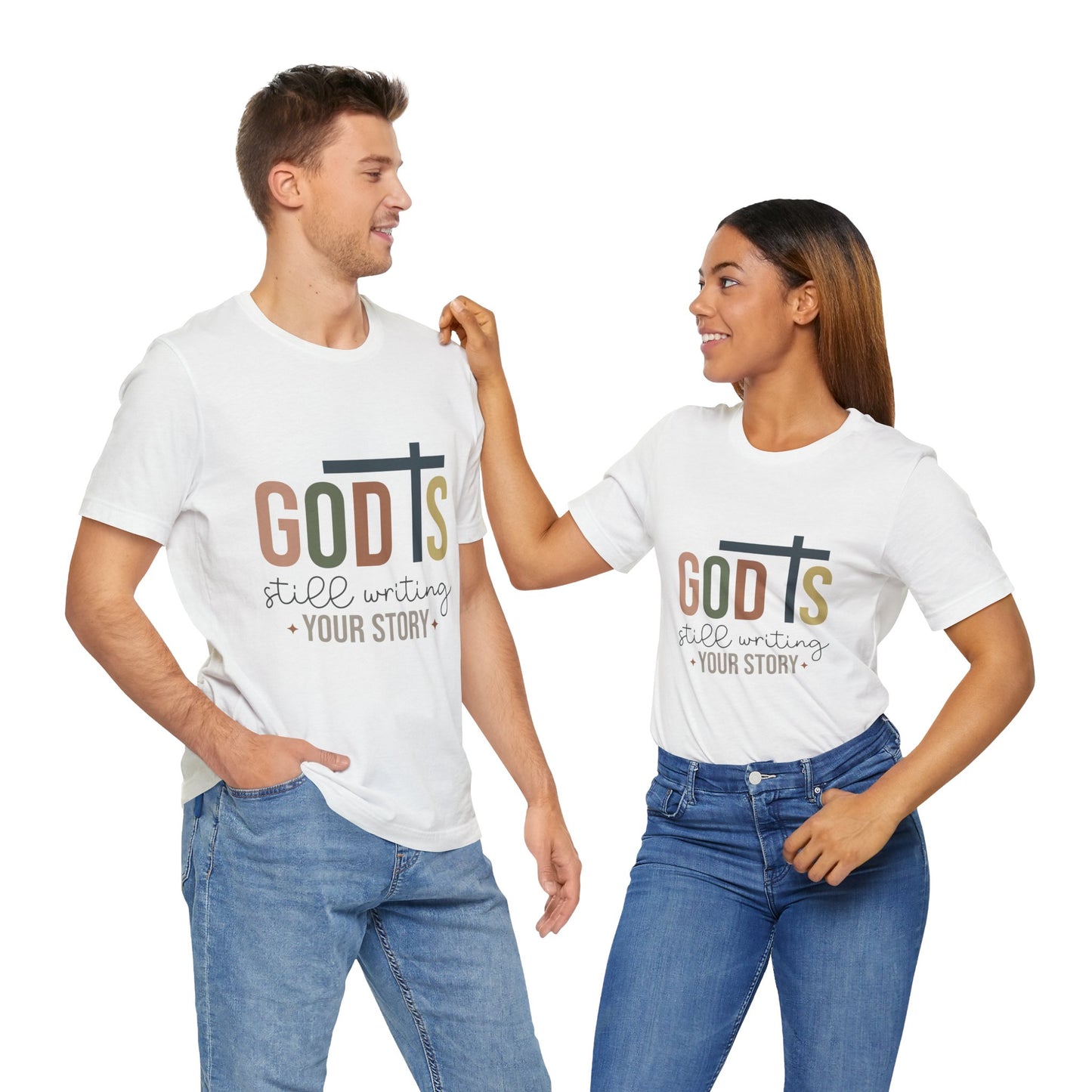 Inspirational Christian T-Shirt – 'God's Still Writing Your Story'