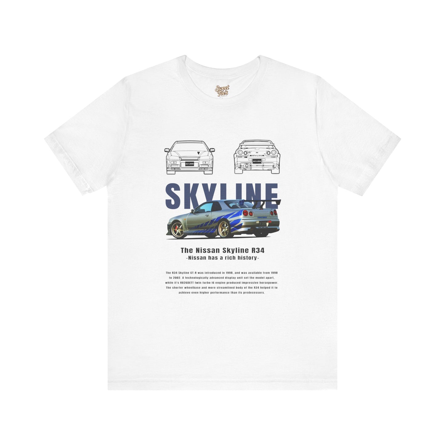 Skyline R34 Unisex Jersey Tee - Perfect for Car Enthusiasts