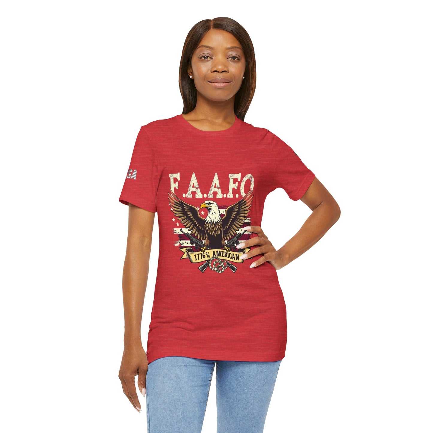 Patriotic Eagle Graphic Tee - F.A.A.F.O. 1776 American