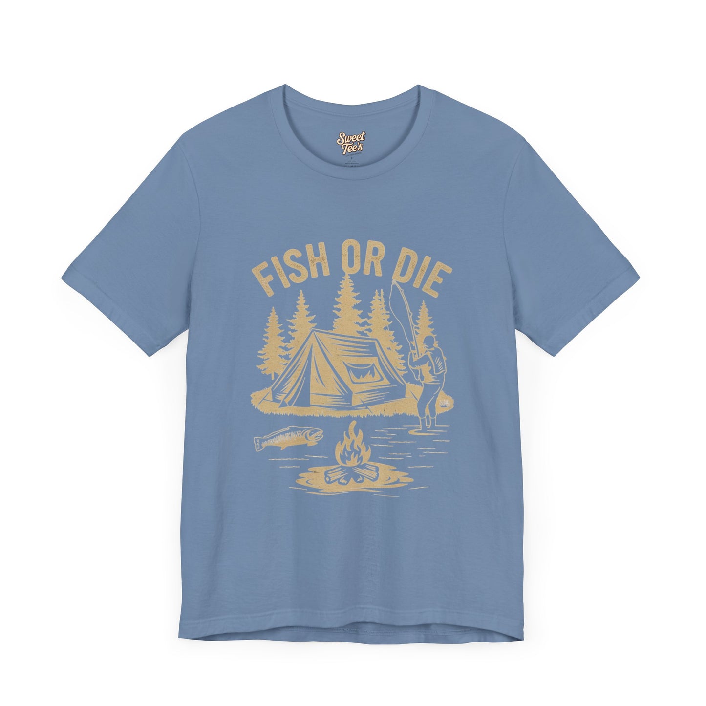 Fish or Die Outdoor Unisex Tee - Perfect for Camping and Fishing Enthusiasts