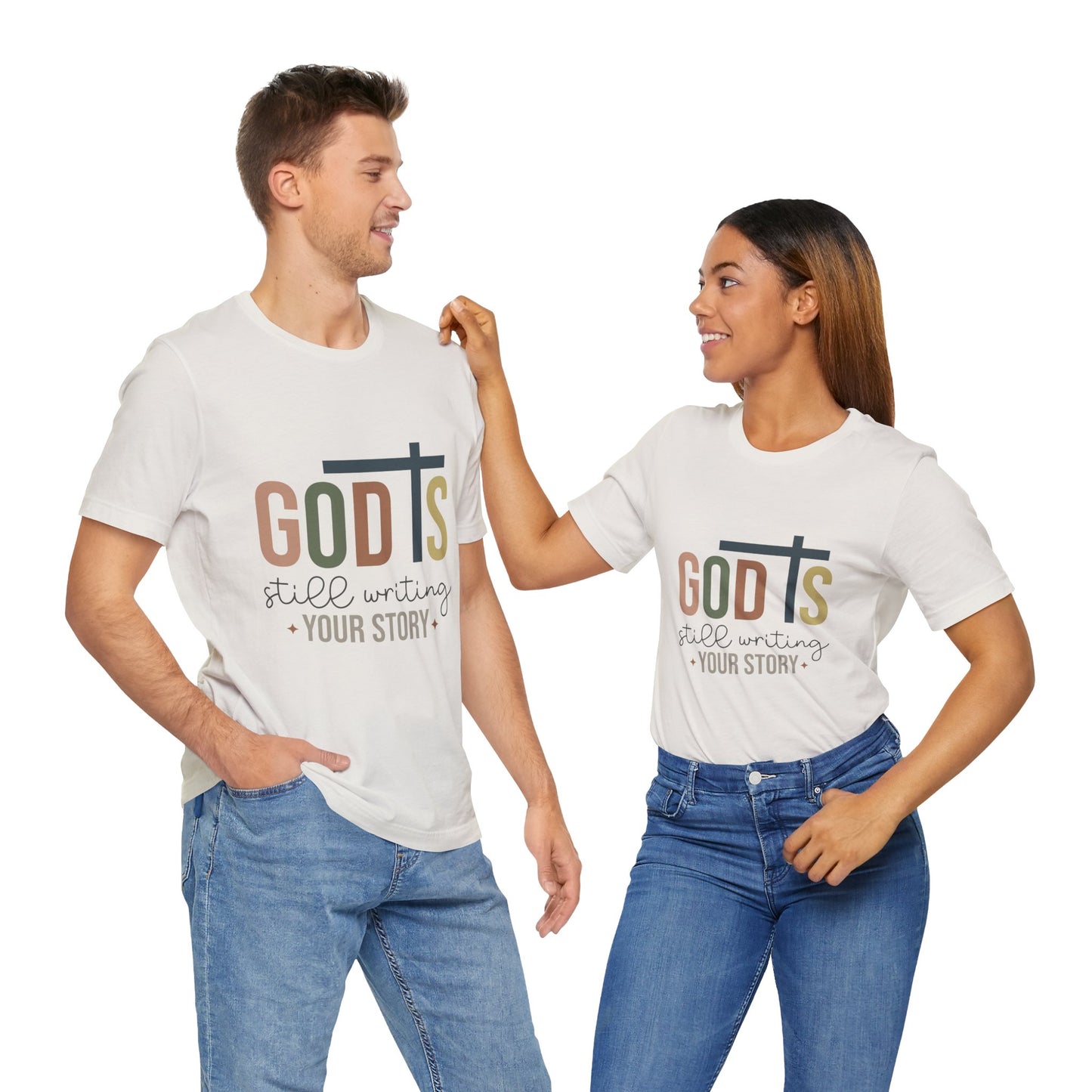 Inspirational Christian T-Shirt – 'God's Still Writing Your Story'