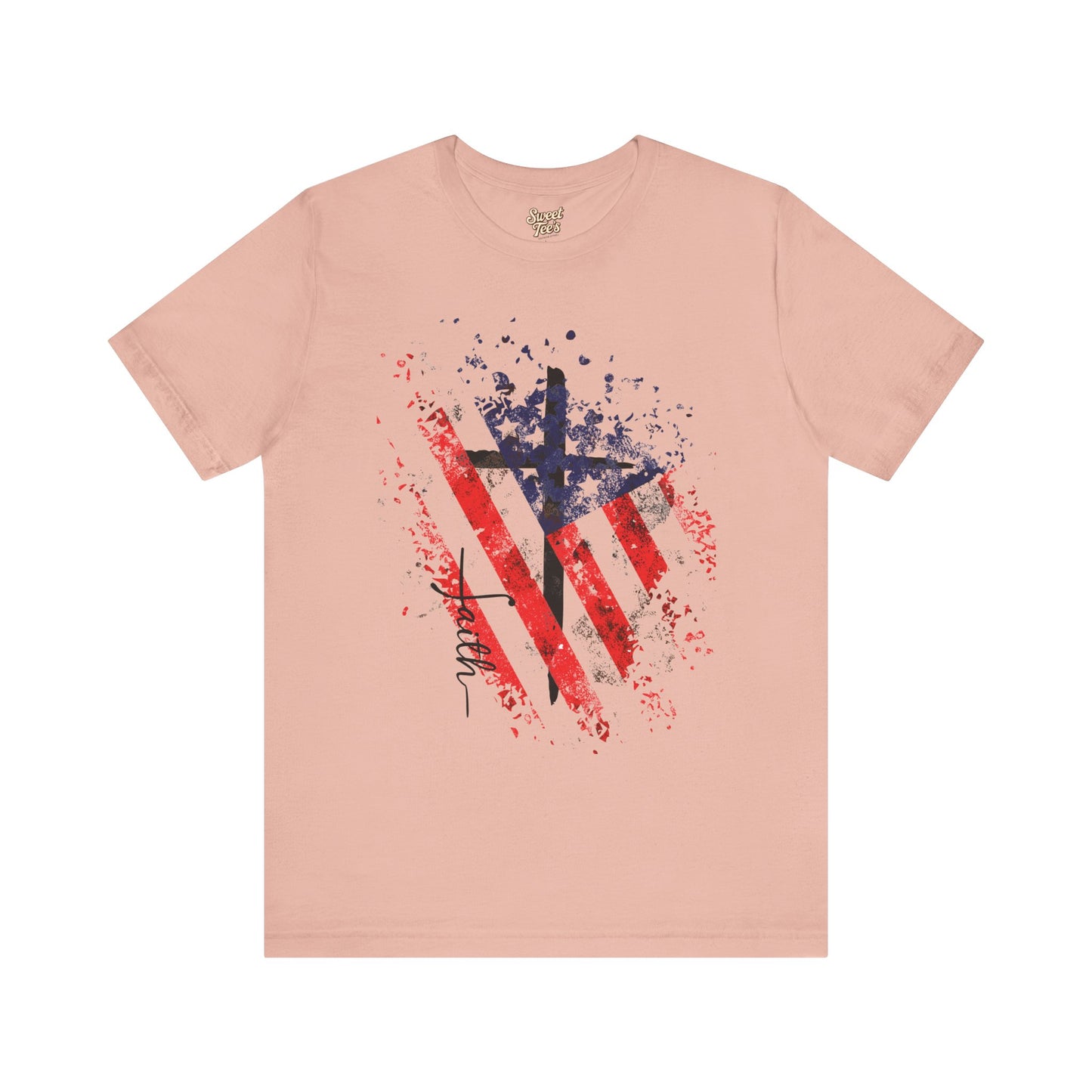 Patriotic Heart Unisex Tee - Red, White, and Blue Design