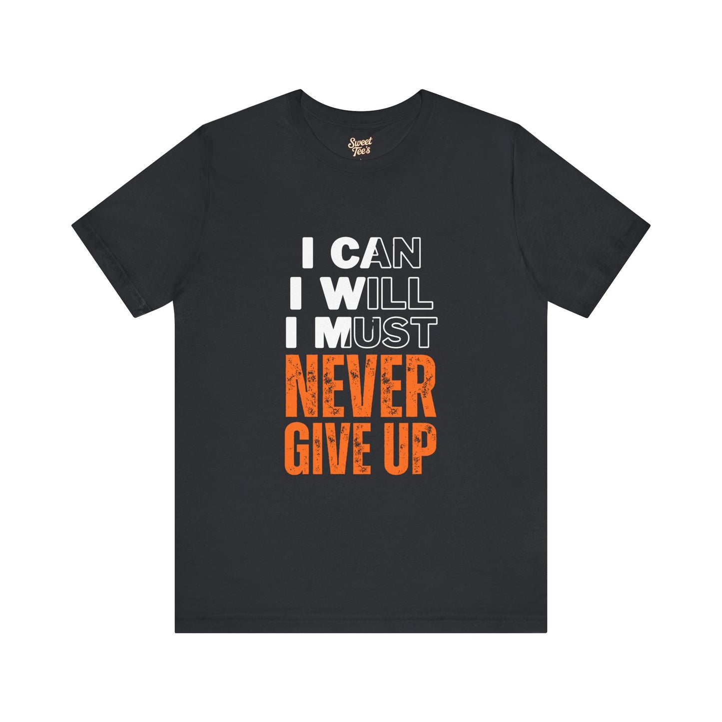 Motivational Unisex Jersey Tee - 'Never Give Up' Statement Shirt