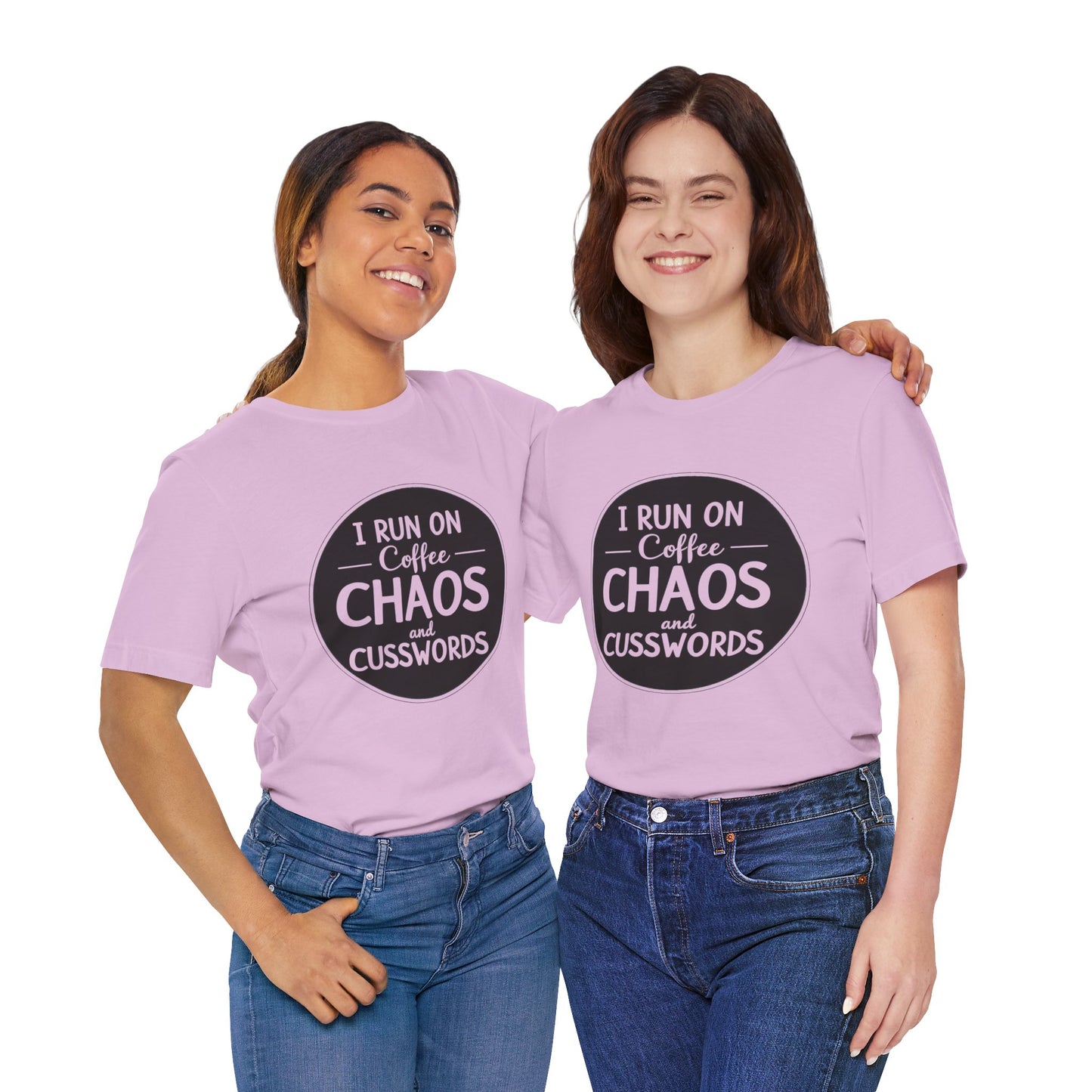 I Run on Coffee Chaos and Cusswords Unisex Tee - Funny Coffee Lover Shirt